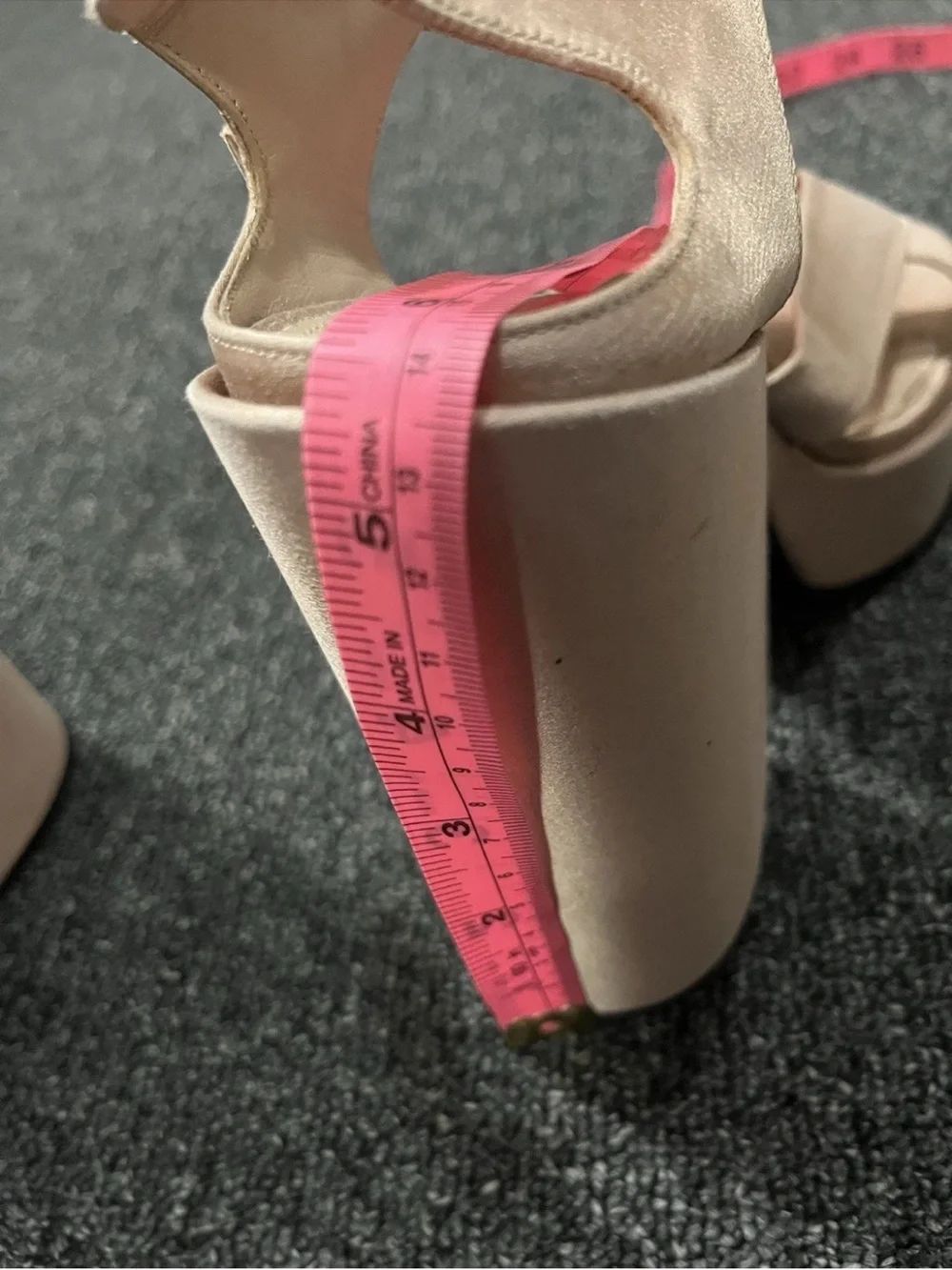 Jil Sander Champagne Satin Platform Sandals Ankle Strap 38.5 US 8